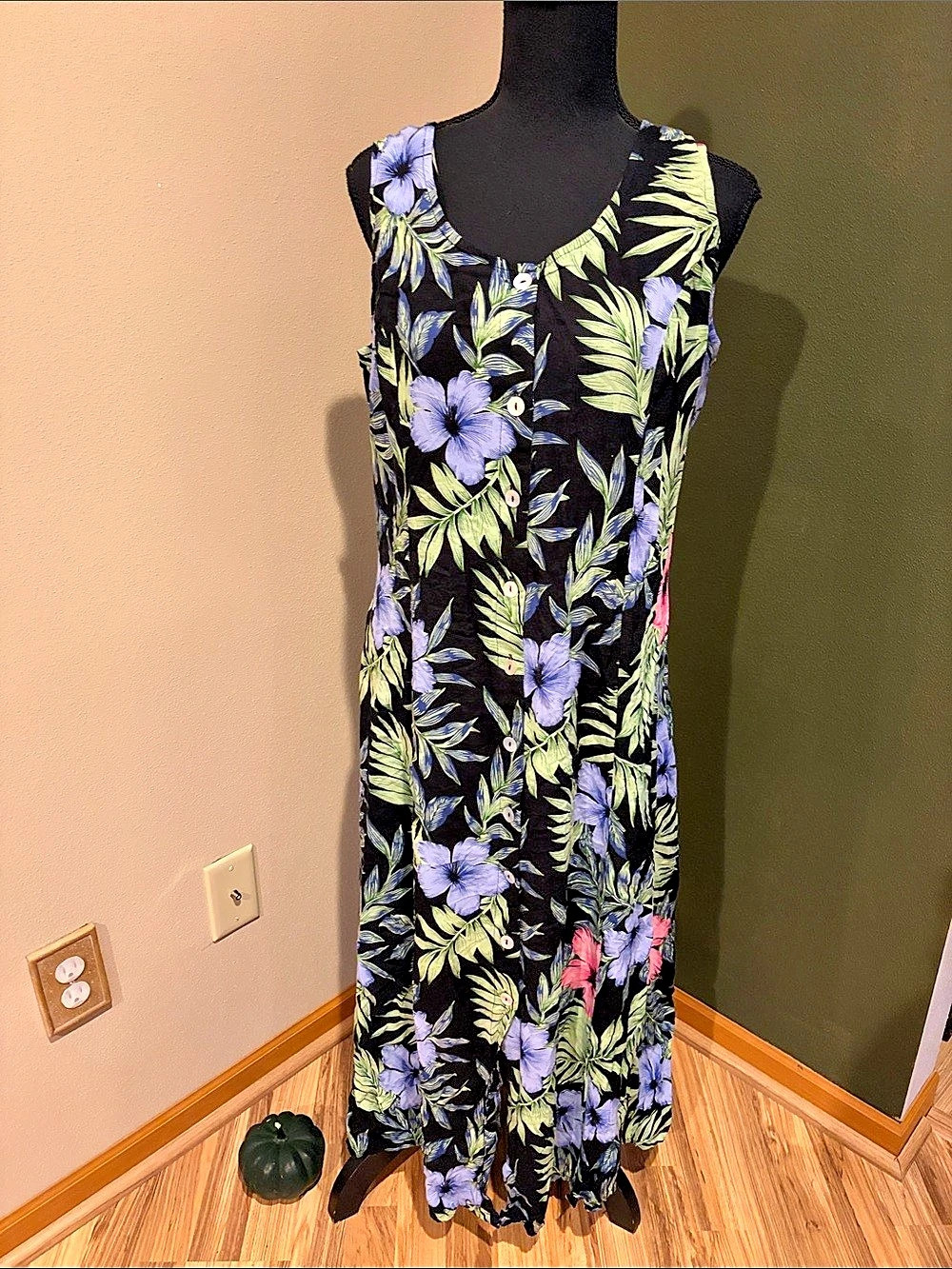Koret Floral Maxi Dress in Black & Purple